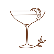Icona stilizzata di una coppa martini, simbolo della selezione Bar&Lounge di Vaniglia & Cannella
