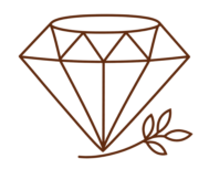 Icona stilizzata di un diamante, simbolo della selezione Luxury di Vaniglia & Cannella