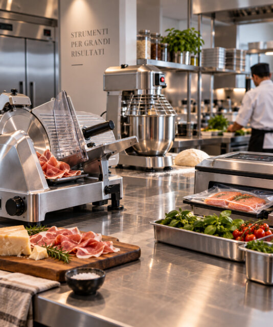 foto di affettatrice per indicare la sezione del sito <br />Vaniglia e cannella riservata alla Preparazione e Lavorazione