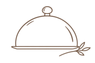 Icona stilizzata di un piatto con coperchio, simbolo della selezione Equipment di Vaniglia & Cannella